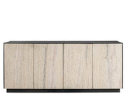 Modern - Stone Credenza - Black / Beige