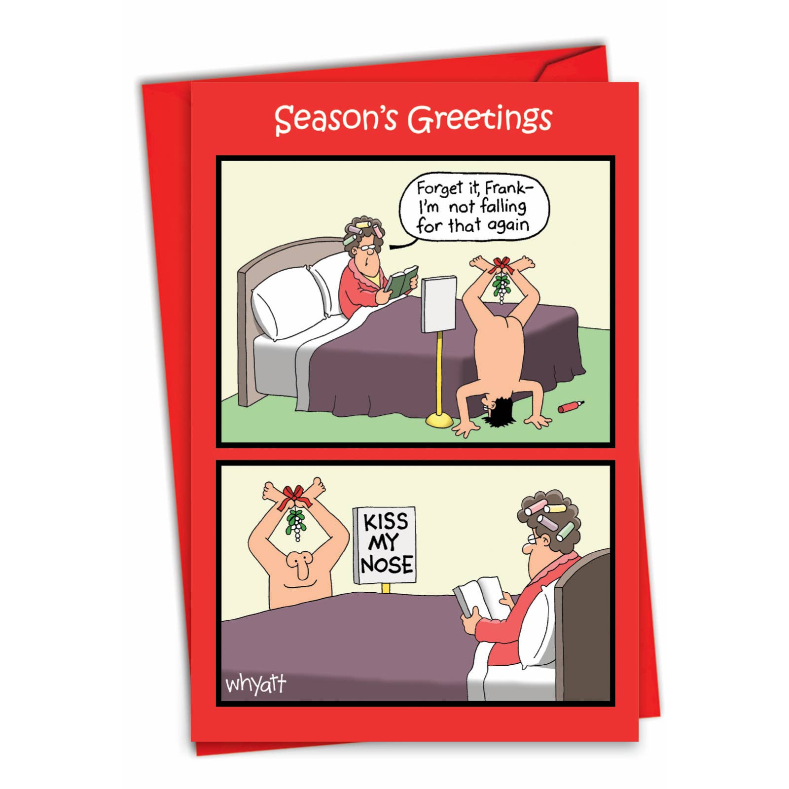 Single Christmas Card - Kiss Nose Mistletoe Christmas