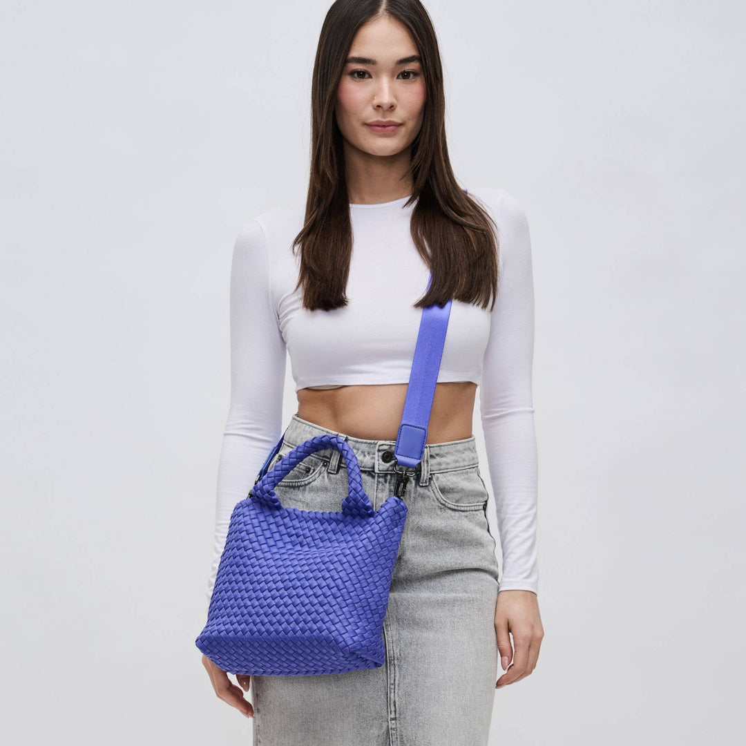 Sky's The Limit - Small Woven Neoprene Crossbody: Sand Black