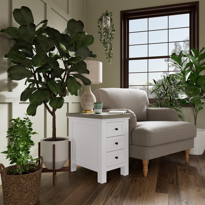 Cora - Chairside Table - Cloud / Fog