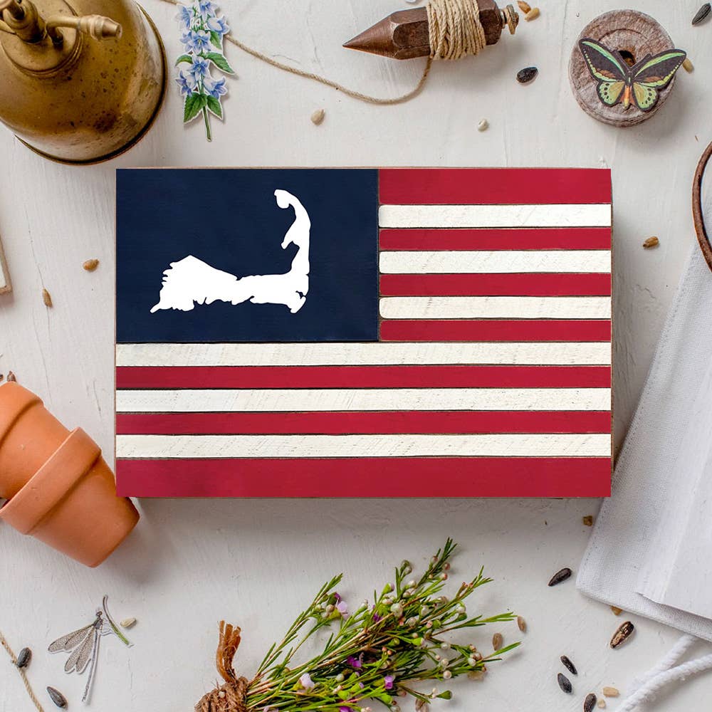 Cape Cod Flag Decorative Wooden Block