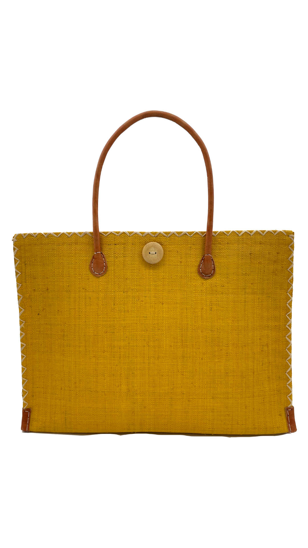 Zafran Solid Straw Beach Bag with Plastic Liner - 2 Sizes: Large / NATURAL