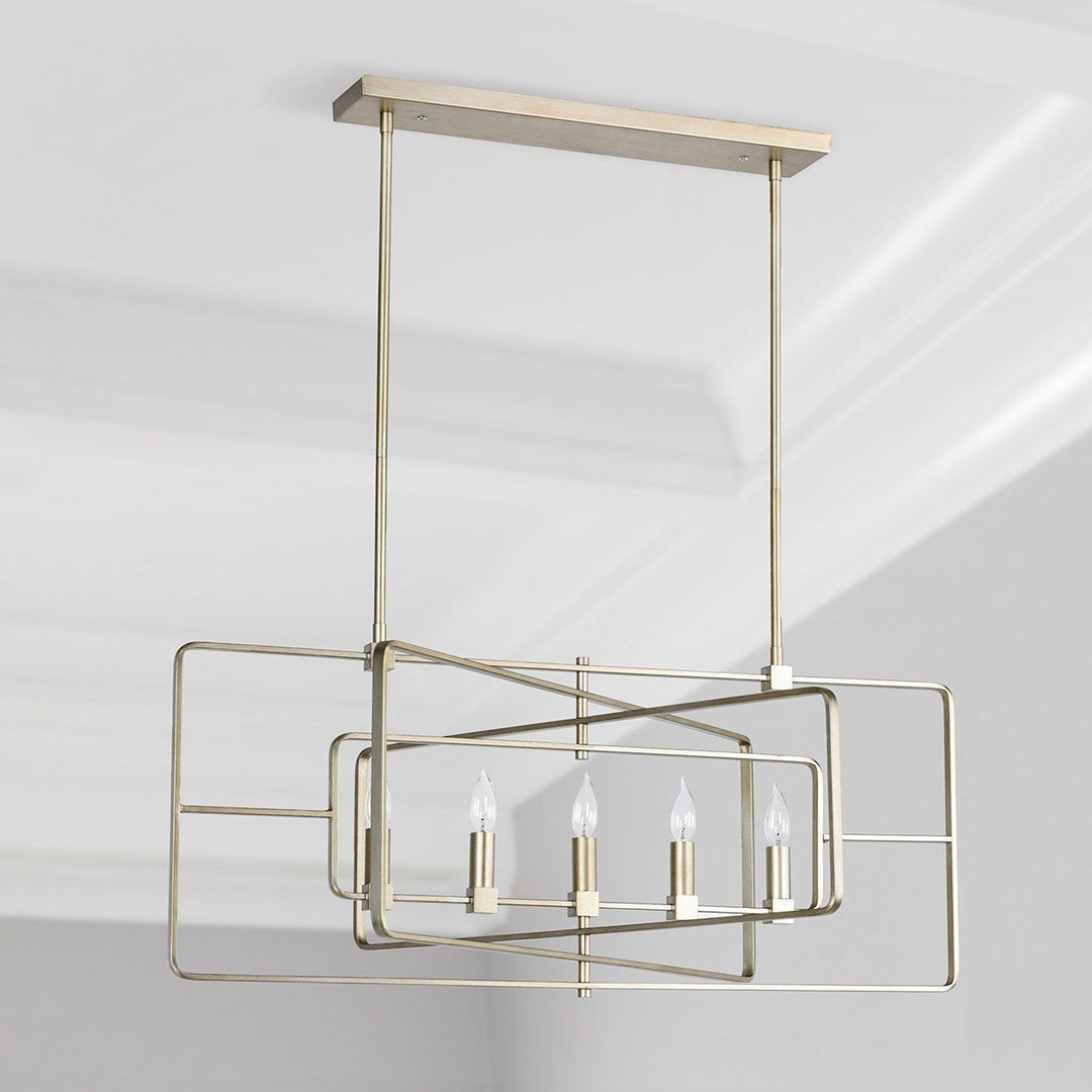 Sydney - Chandelier - Antique Silver Painting