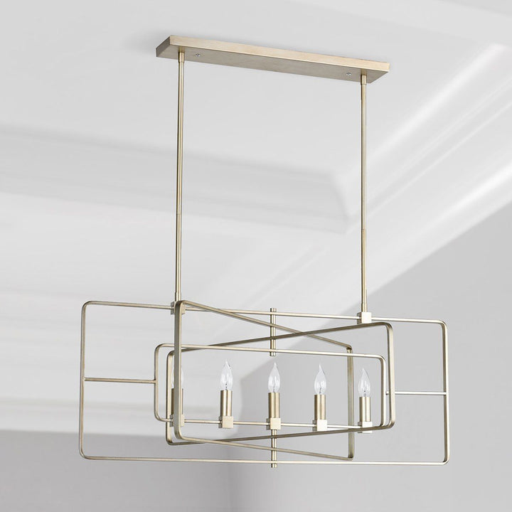 Sydney - Chandelier - Antique Silver Painting