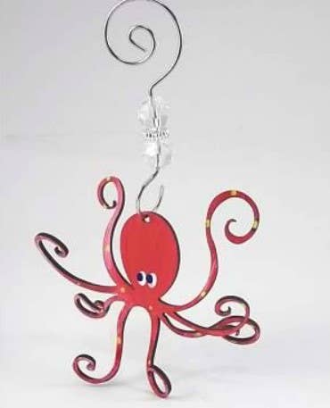 Octopus Ornament  - Hand Painted Steel