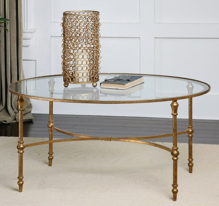 Vitya - Glass Coffee Table - Gold