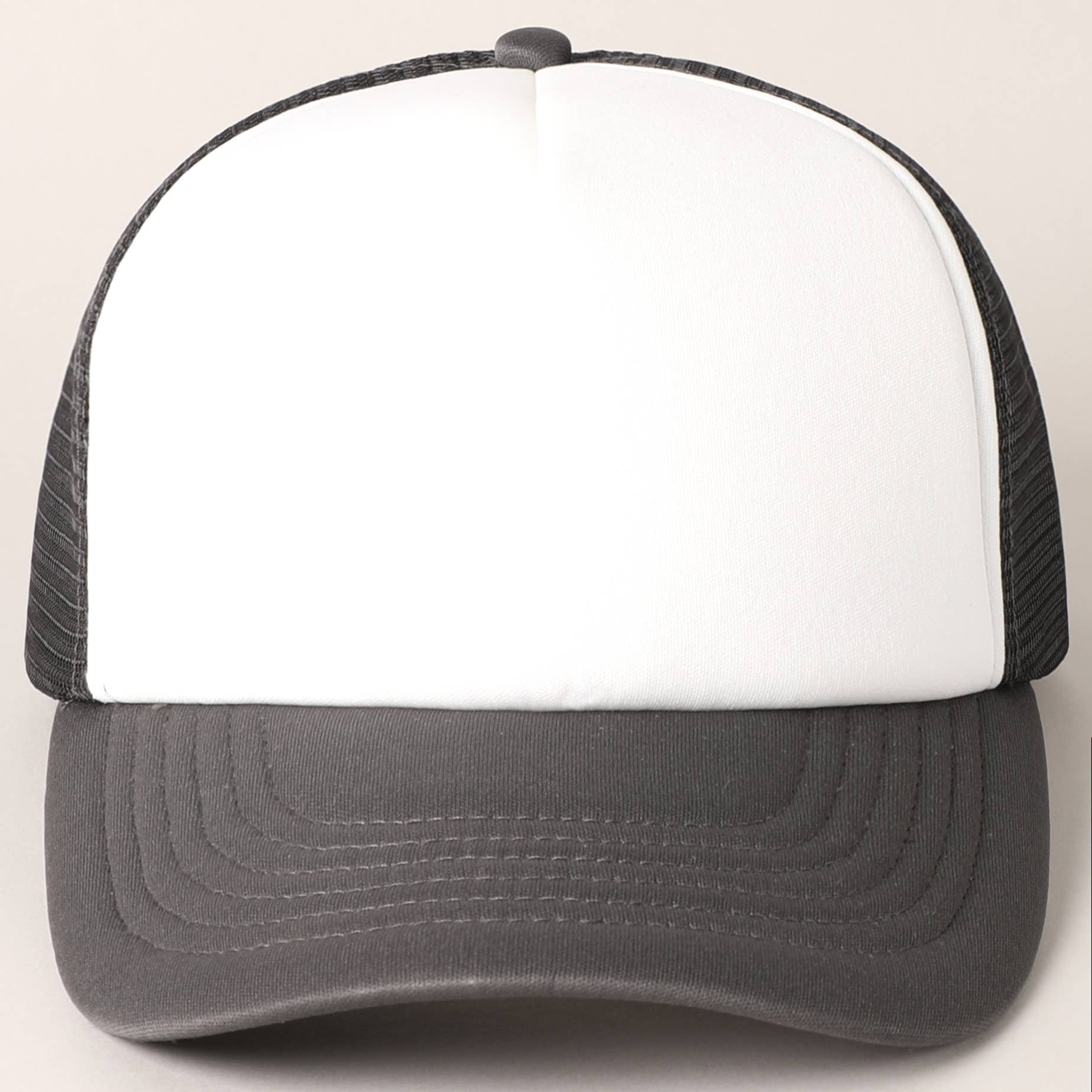 White Foam Front Colored Mesh Back Trucker Hat