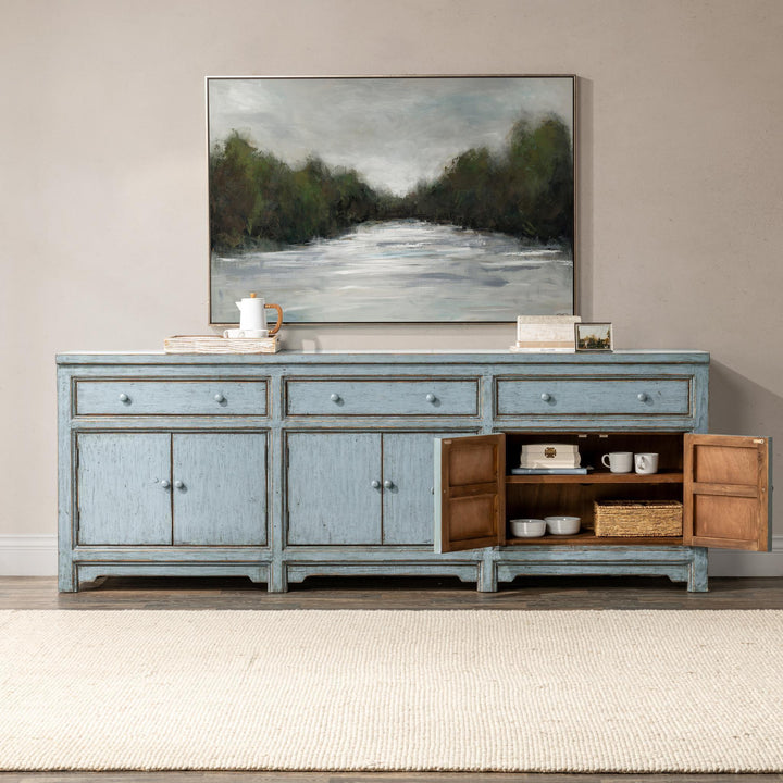 Montgomery - 3 Drawers 6 Door Cabinet - Sky Blue