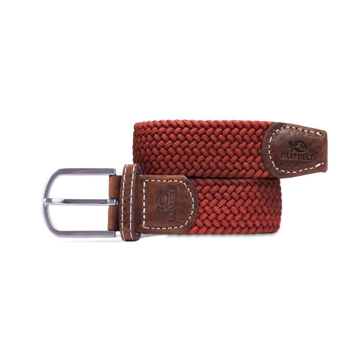 Garnet elastic braided belt: Size 1
