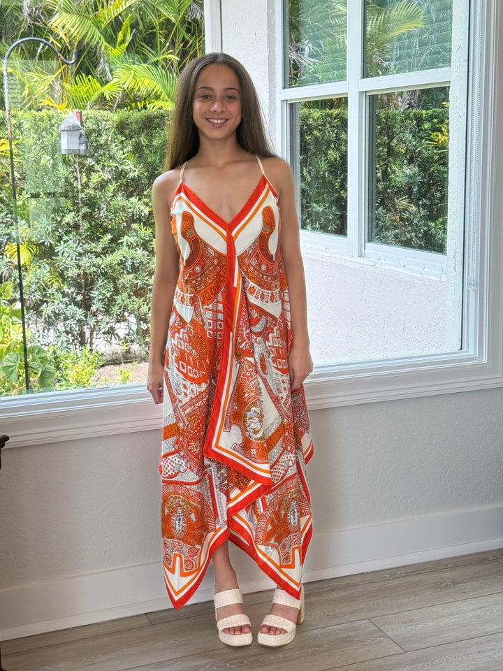 Silk Dress / Colors of Orange