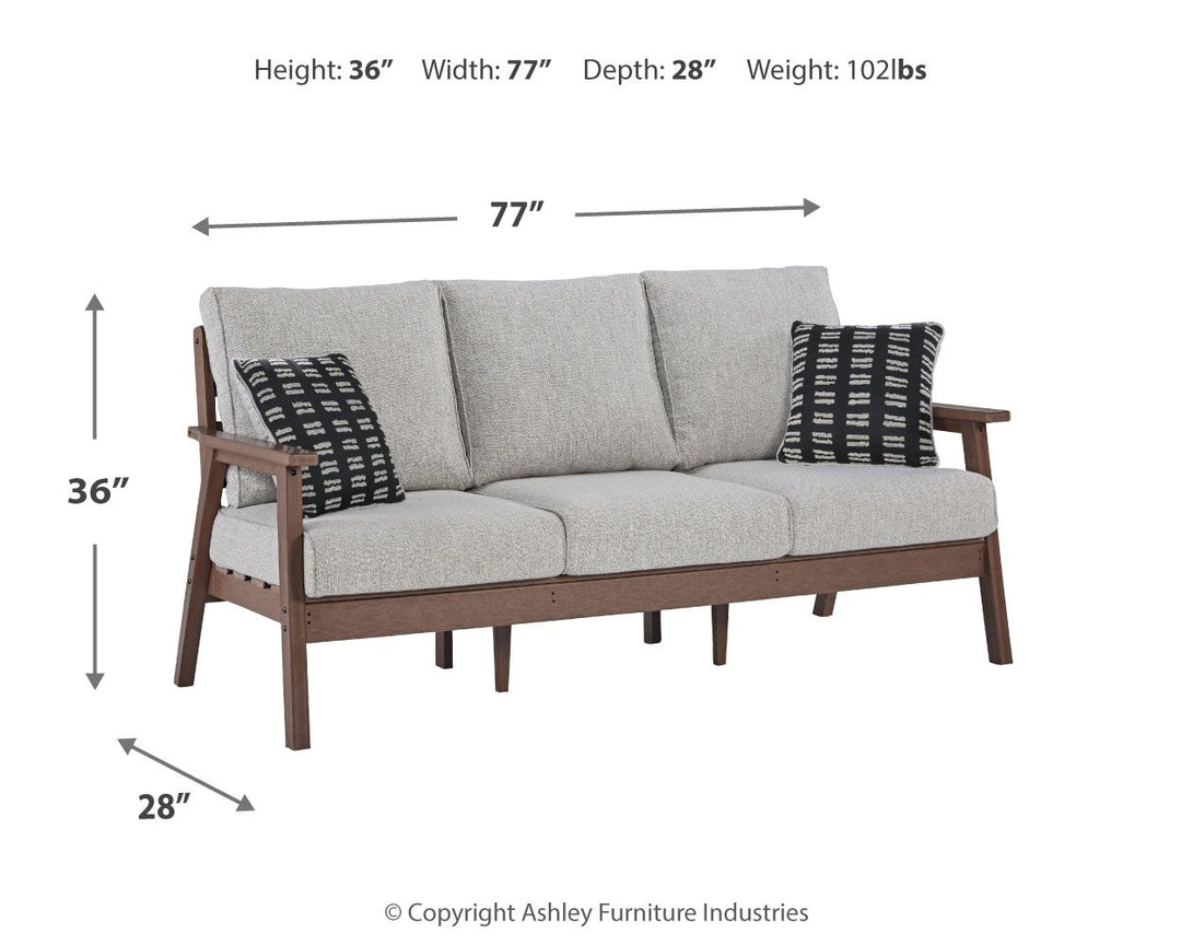 Emmeline - Brown / Beige - Sofa with Cushion