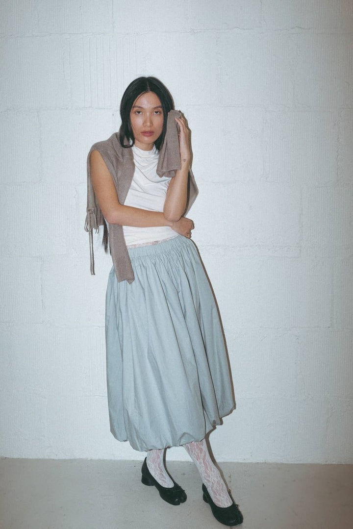 The Bella Skirt | Midi Bubble Skirt: BLACK / MEDIUM