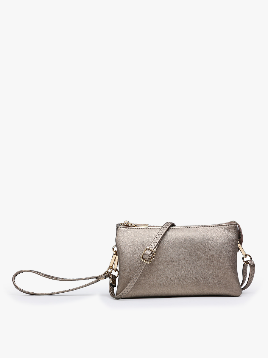 M013 Riley Monogrammable 3 Compartment Crossbody/Wristlet: Burnt Coral