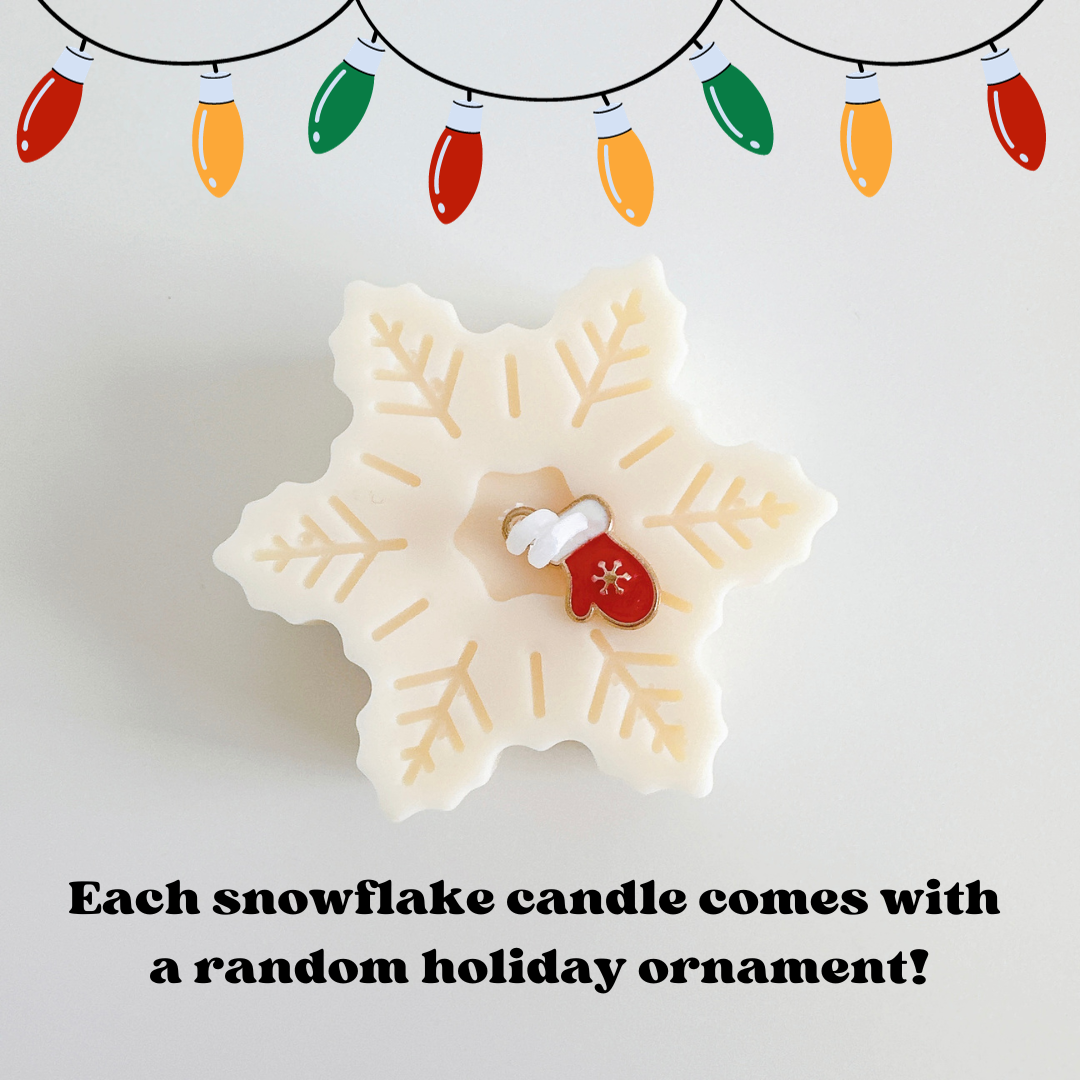 Snowflake Soy Candle | Christmas Candle | Small Candle Gifts: White Christmas