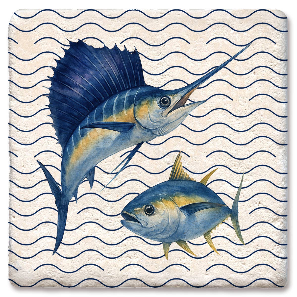 Coaster Nautical Fish: Limestone
