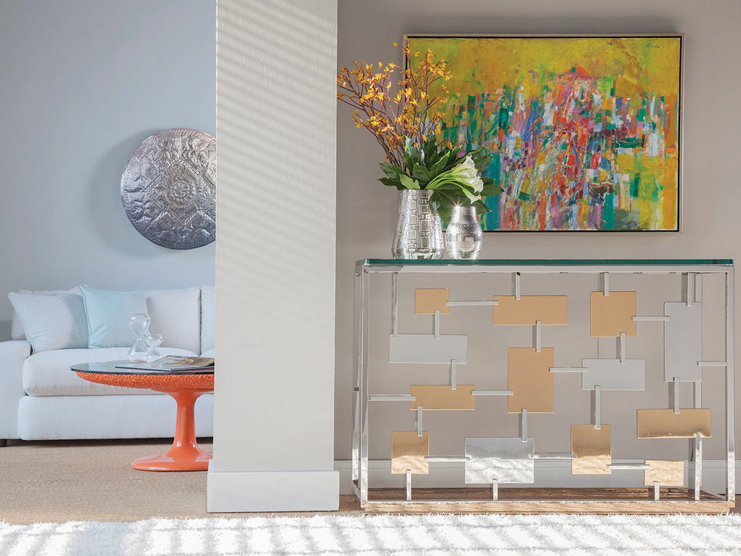 Signature Designs - Cityscape Console - Pearl Silver
