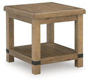 Ridgester - Rectangular End Table - Light Brown