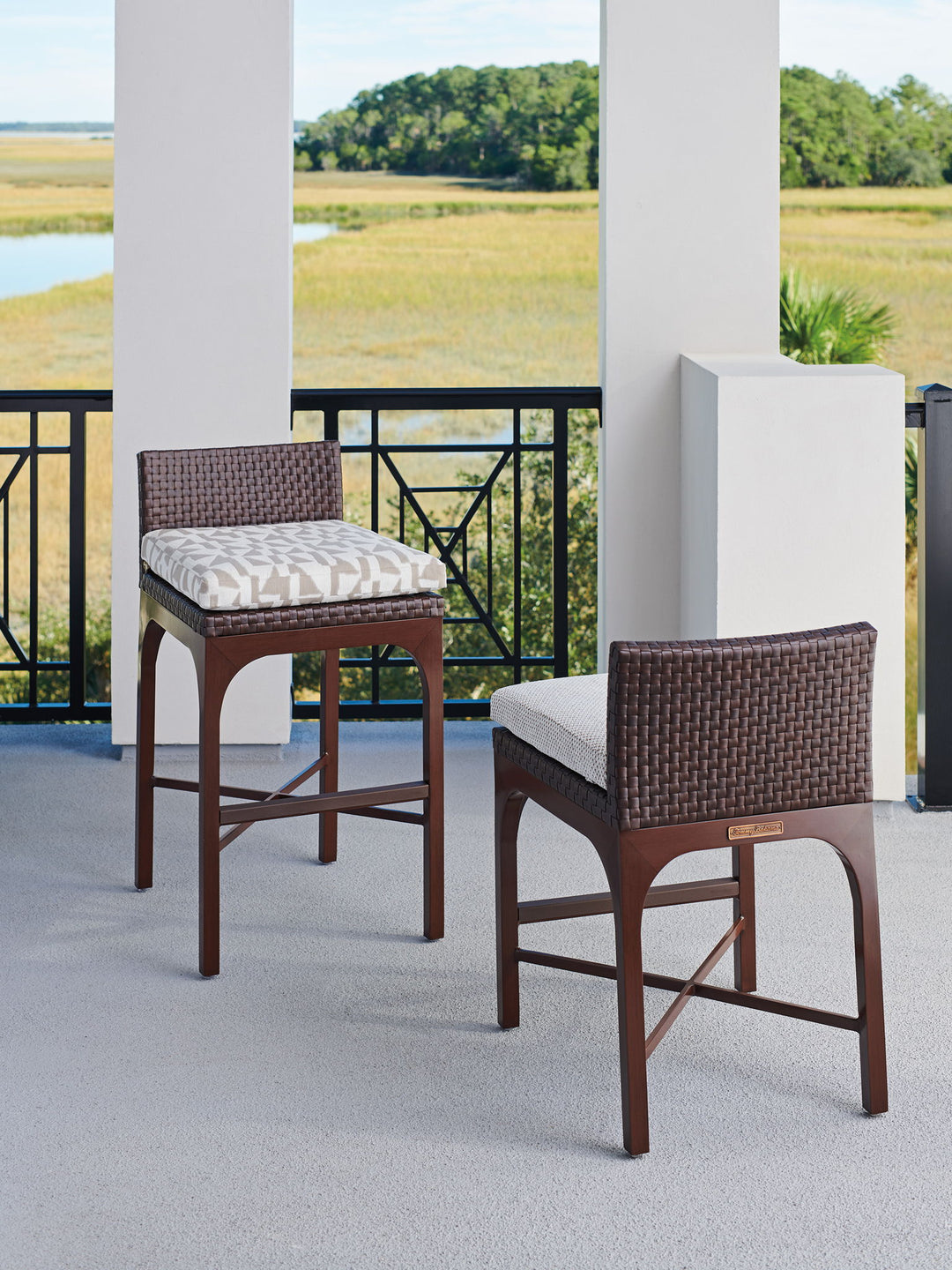Abaco - Counter Stool - Dark Brown / Beige