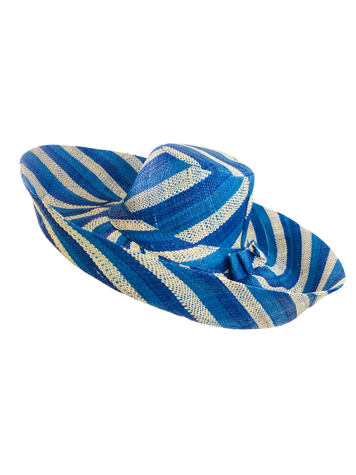 Sun Hats: Colored Stripes Packable 5" & 7" Brim Raffia Straw: 7"Brim / Black Swirl