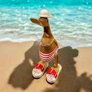 Chunky Boot Ducks - Bikini Flip Flops: Red