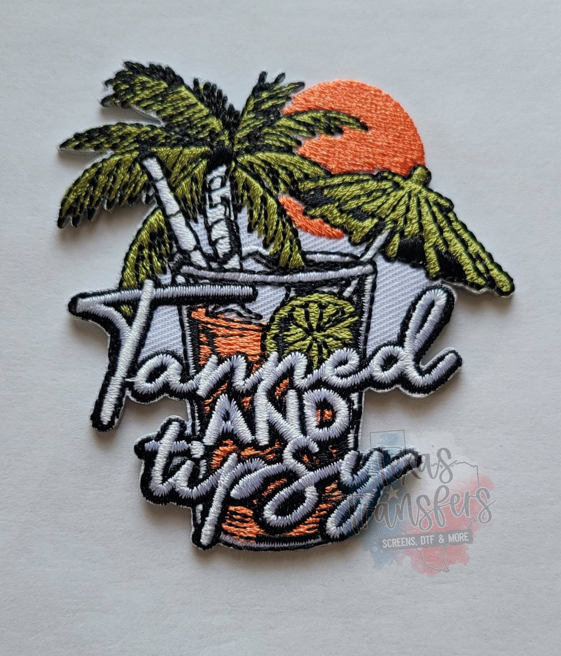 Tanned And Tipsy Beach Drink Iron-On PATCH