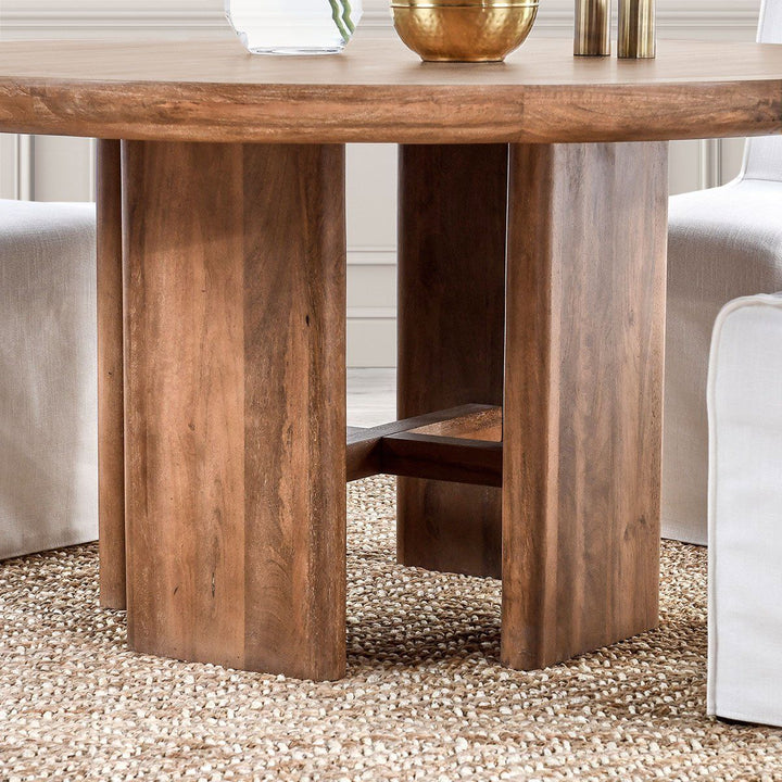 Selena - Round Dining Table - Hickory Brown