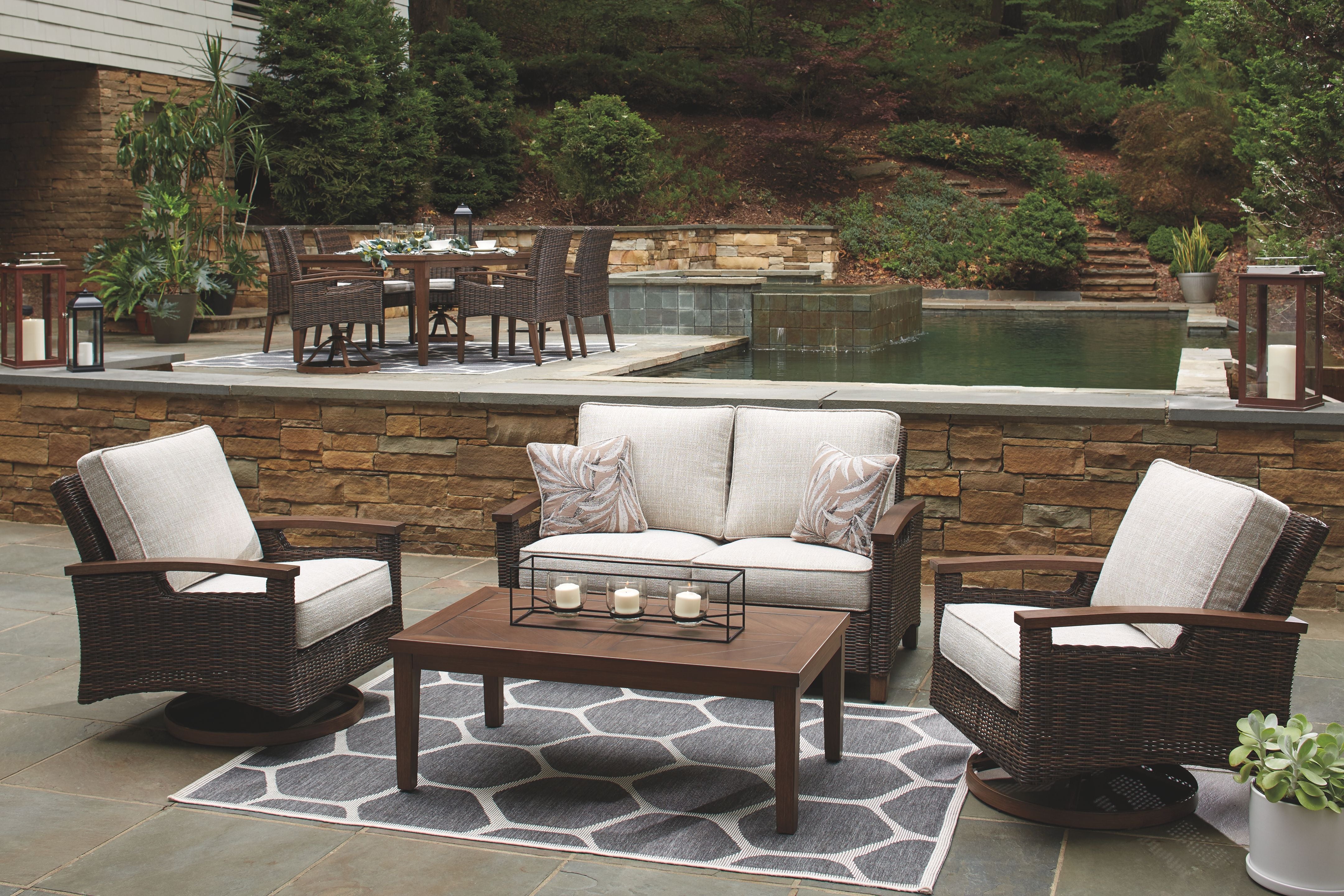 Paradise Trail - Loveseat w/Cushion - Medium Brown