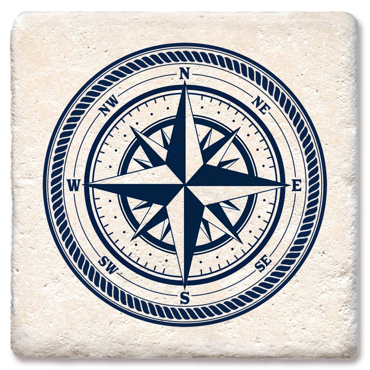 Coaster Nautical Compass: Limestone