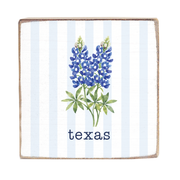 Bluebonnet Stripe Personalized Block Sign