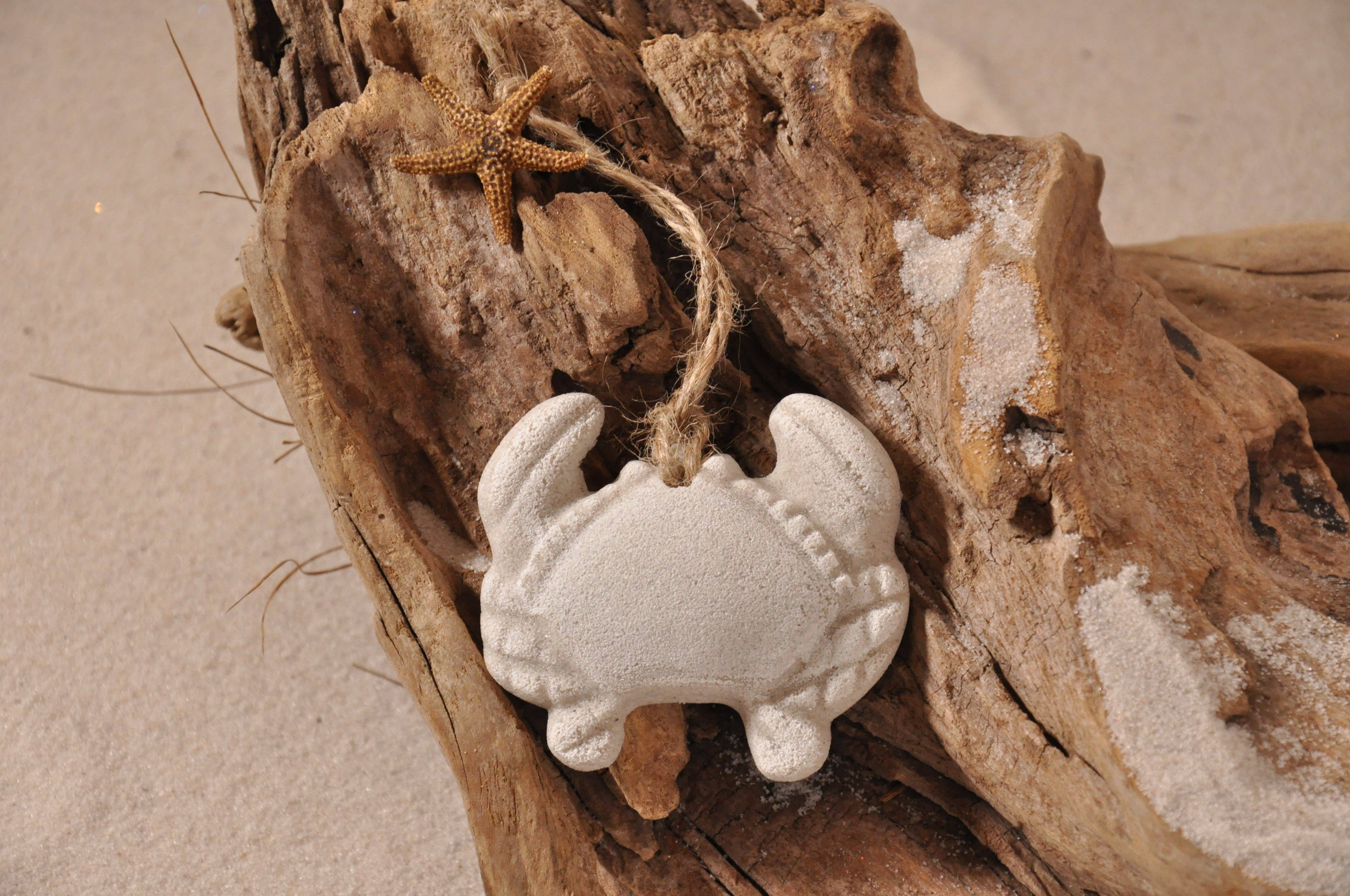 Crab Sand Ornament: Ribbon and Glitter