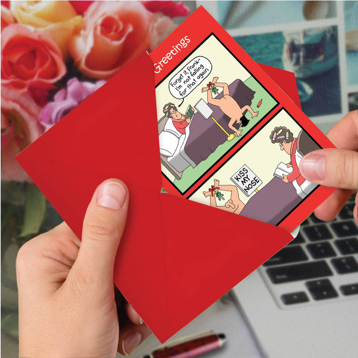Single Christmas Card - Kiss Nose Mistletoe Christmas