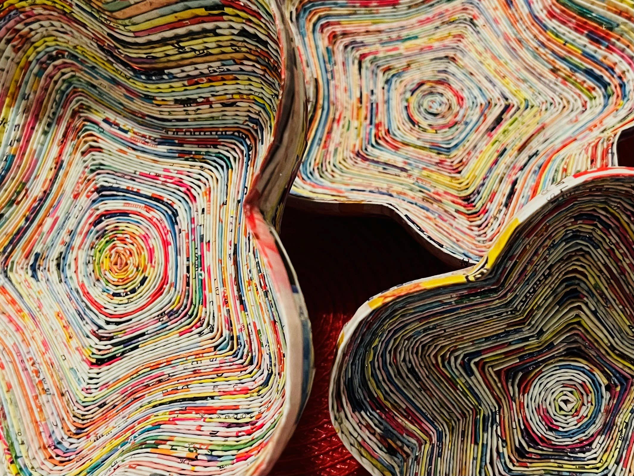 Flower Dish - Set Of 3 - Recycled Paper: Single