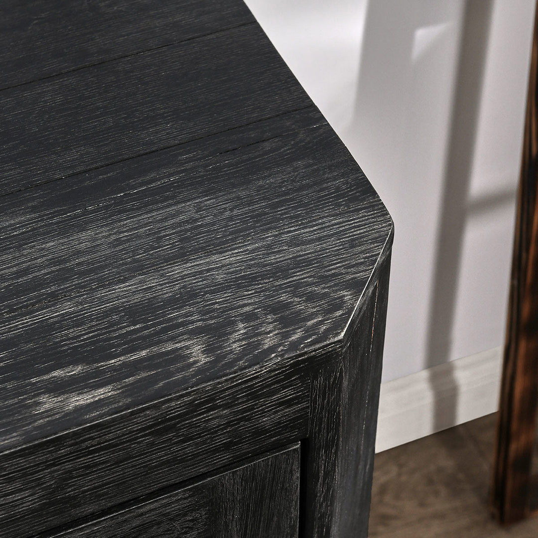 Macarthur - Reclaimed Oak 4 Door Cabinet - Antique Black