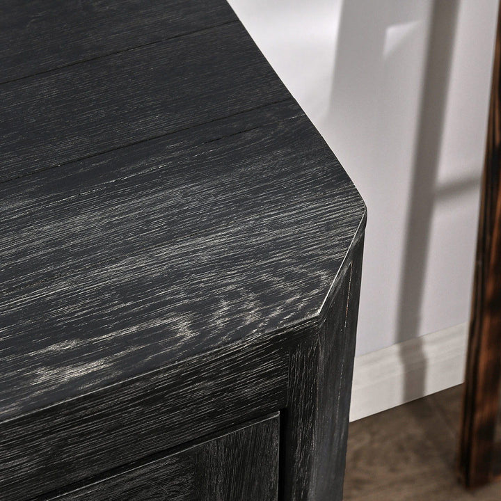 Macarthur - Reclaimed Oak 4 Door Cabinet - Antique Black