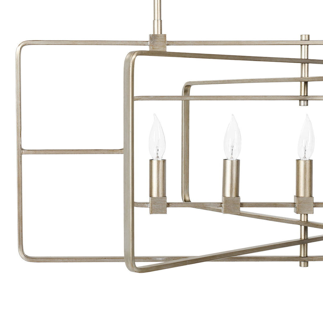 Sydney - Chandelier - Antique Silver Painting