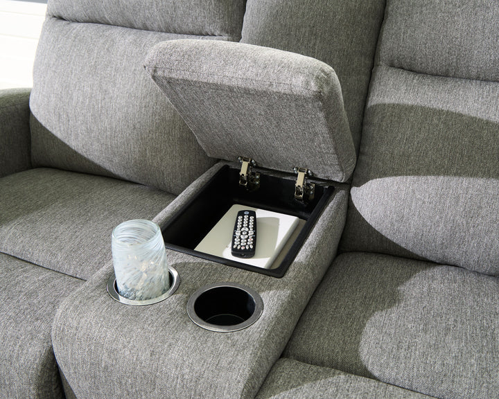 Gauntlet - Sterling - Double Recline Loveseat With Console