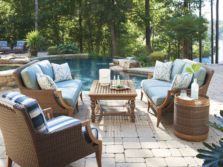 Harbor Isle - Wood Loveseat - Dark Brown
