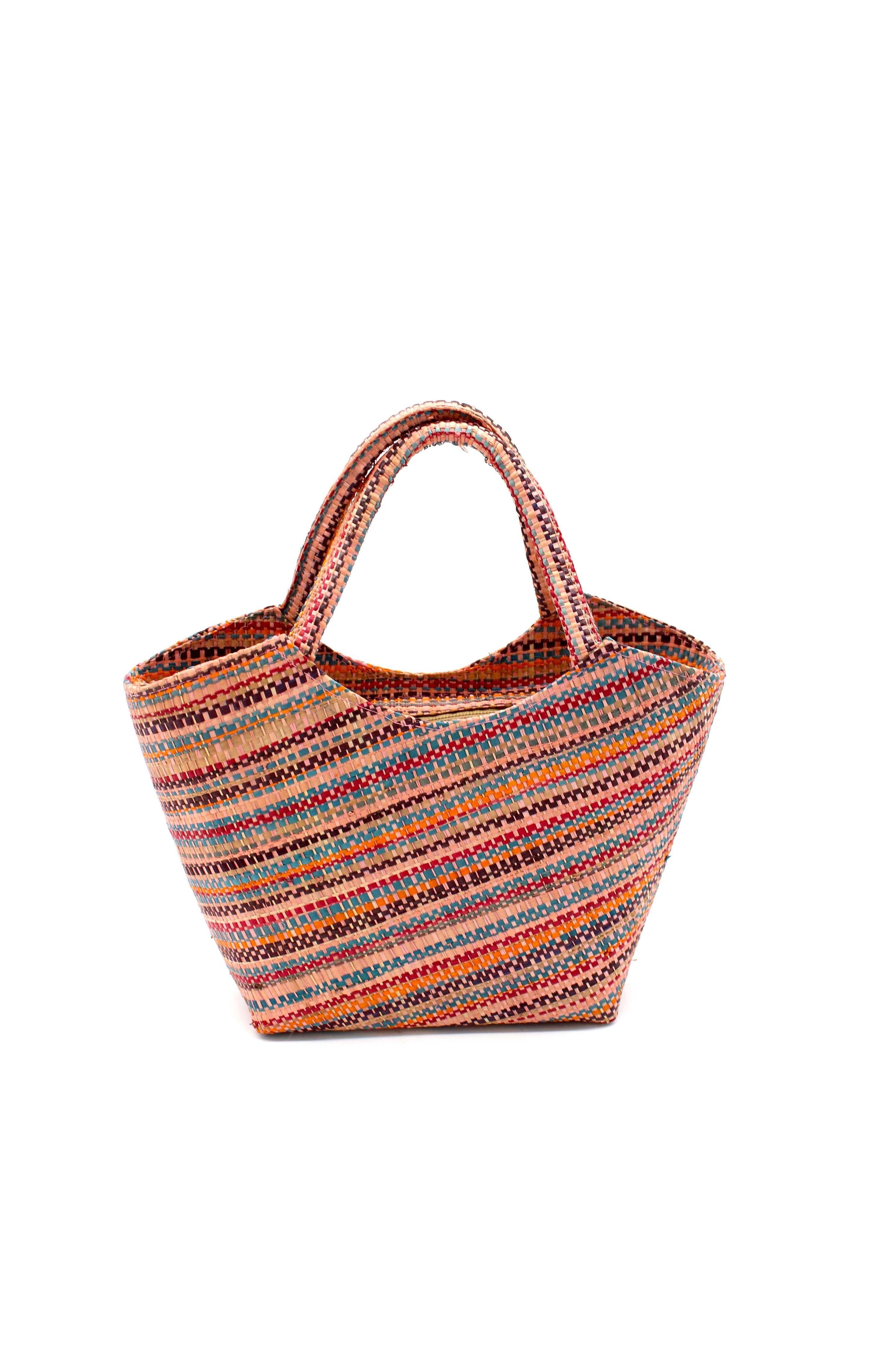 Little Betty Mini Straw Purse Zippered Handbag: Black