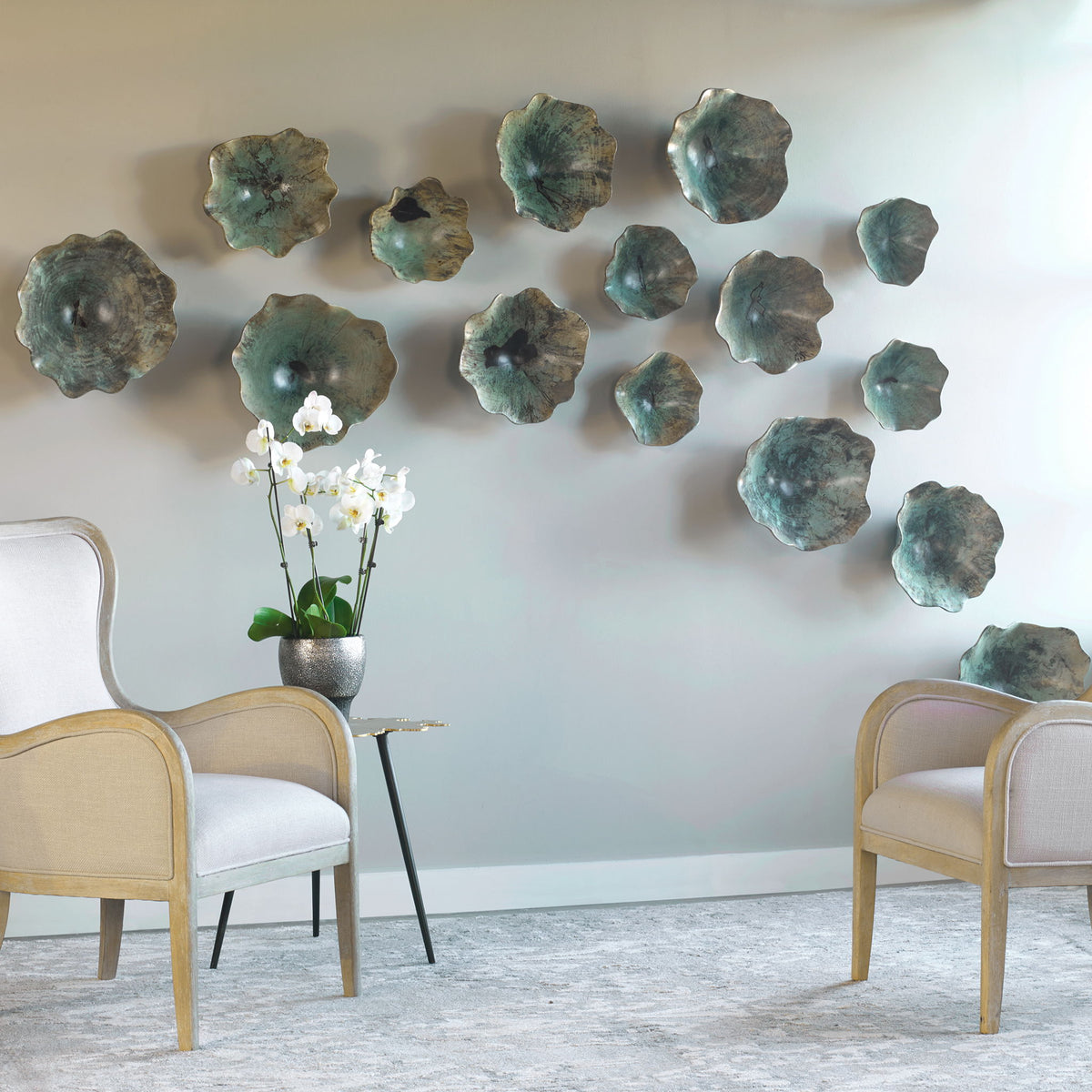 Teo - Wood Wall Art (Set of 3) - Light Blue