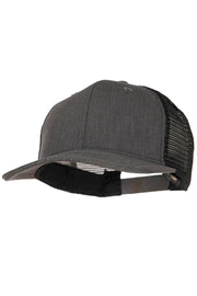 Premium Heather Twill High Profile Trucker Hat: Charcoal/Black