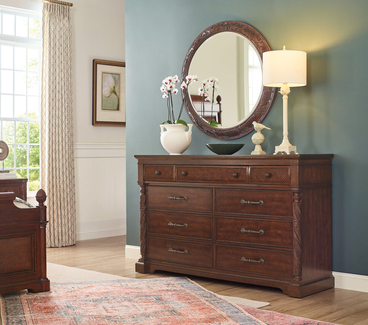 Charleston - Round Mirror - Dark Brown