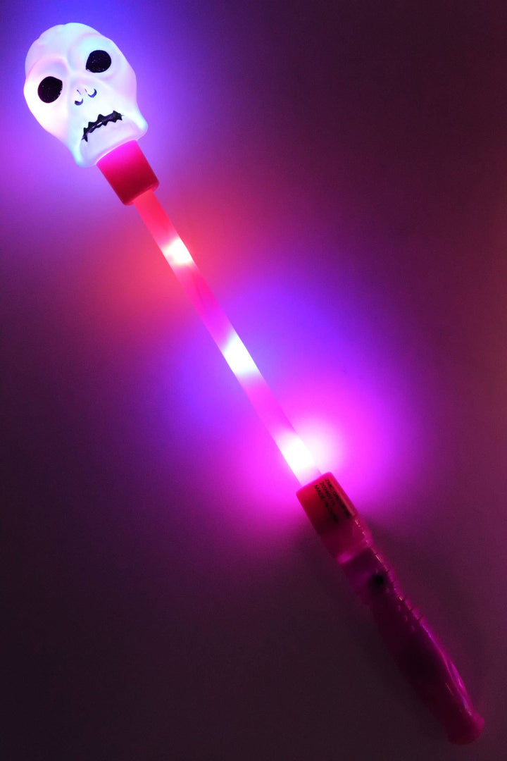 Halloween Pumpkin Skull Head Light Stick Wand: ASSORTED / ONE SIZE