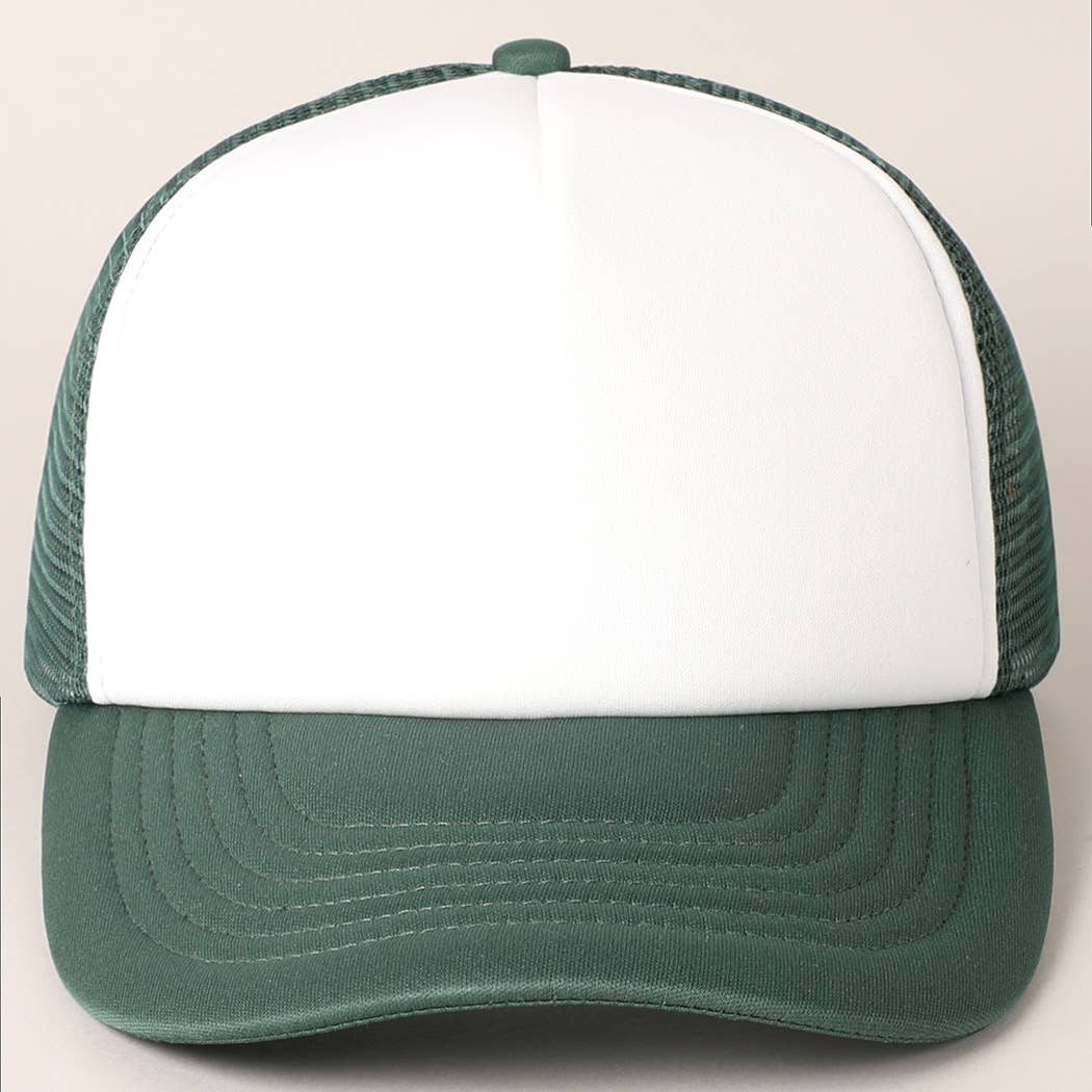 White Foam Front Colored Mesh Back Trucker Hat