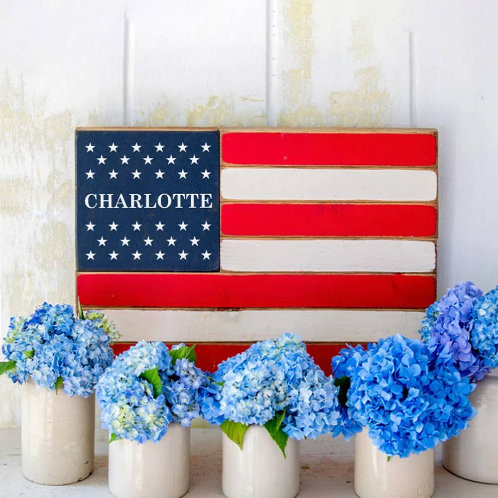 Flag Small - 50 Stars Split with Name