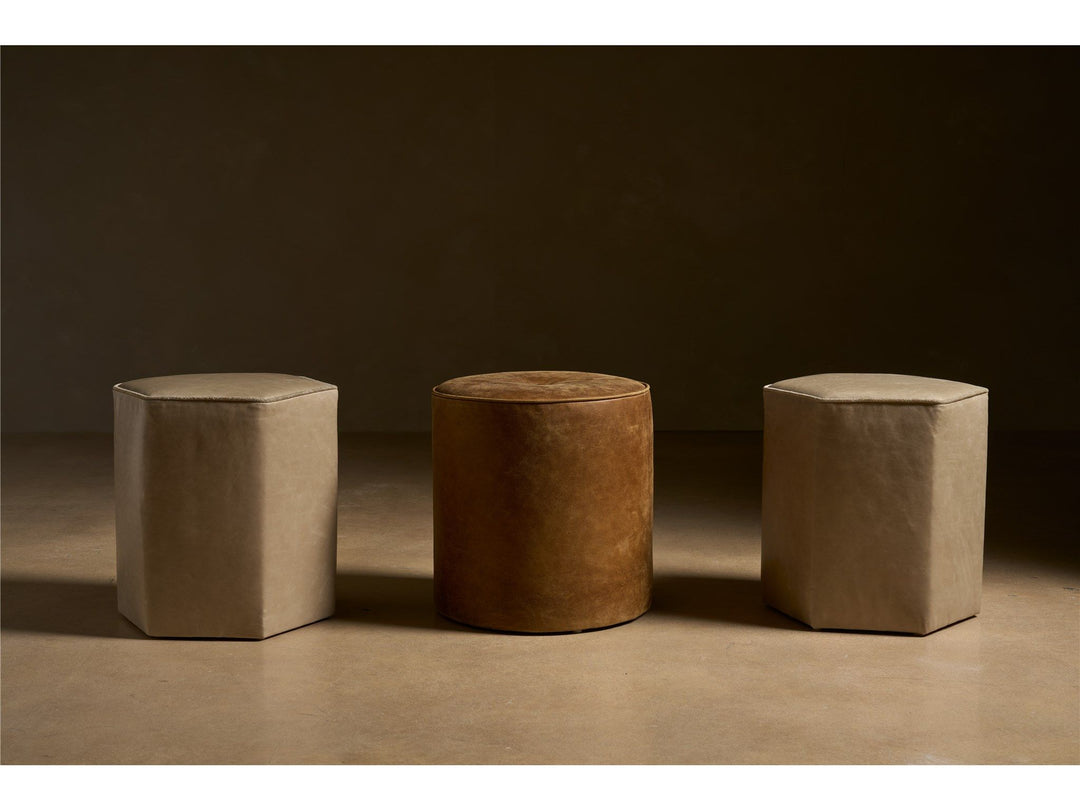 Gemma - Round Ottoman, Special Order - Dark Brown