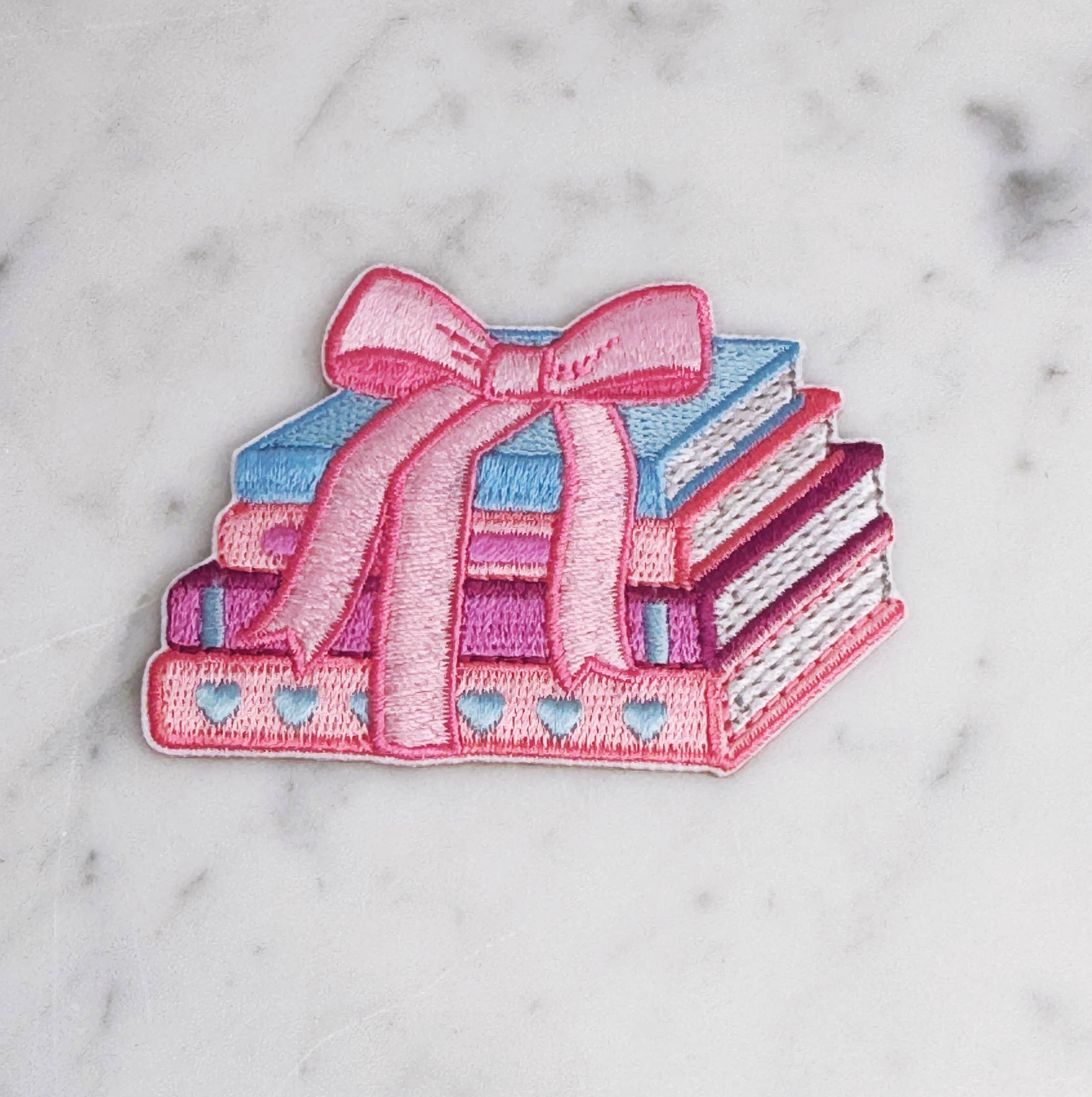Tied with a Bow Book Stack Patch