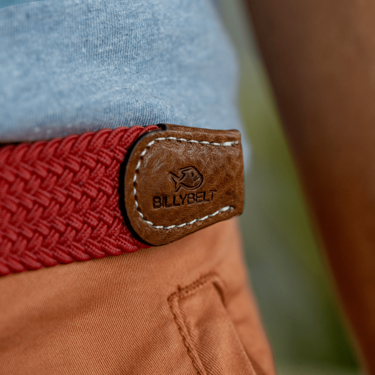 Eastern Red elastic woven belt - Summer color!: Size 2