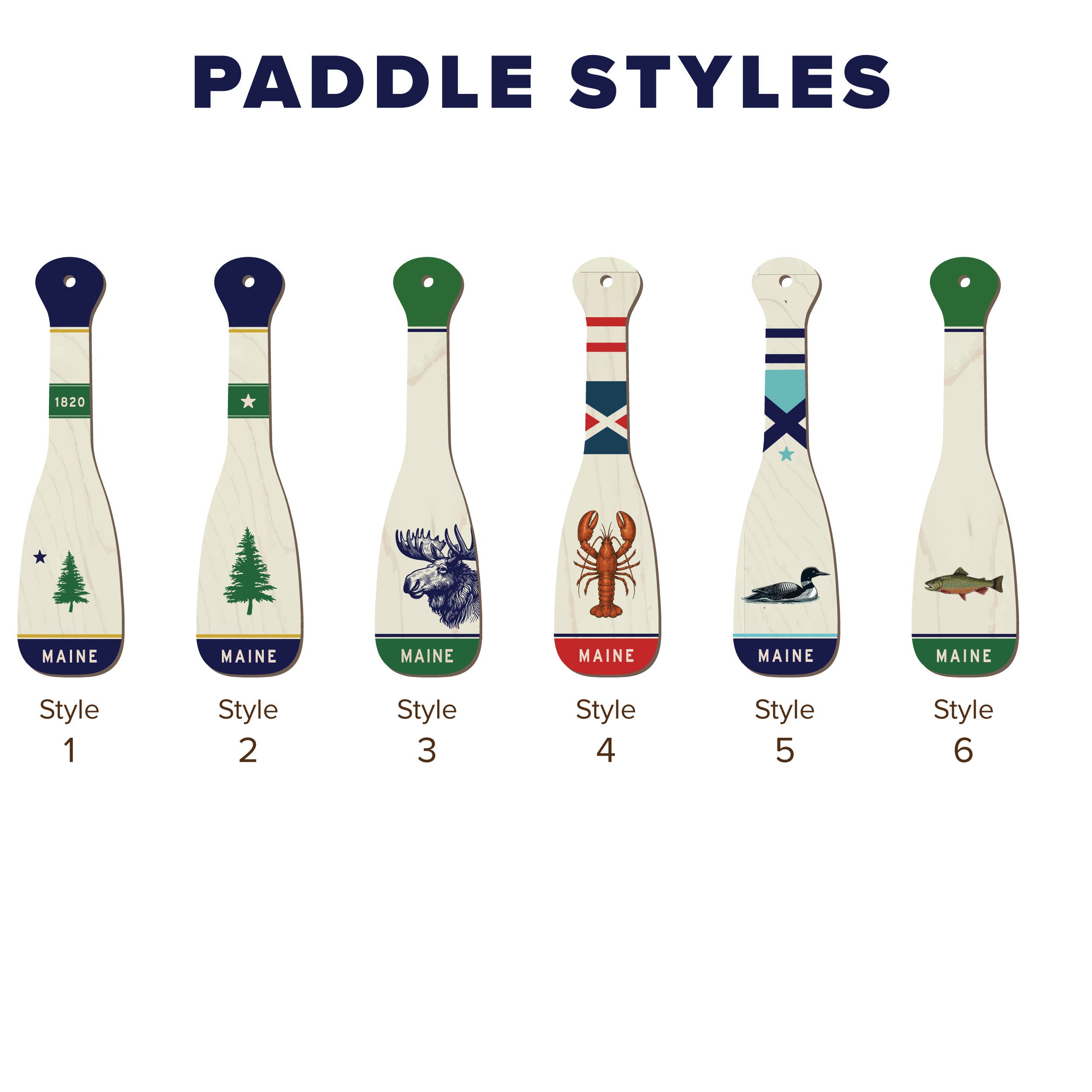 State Paddle Keychains: Style 4