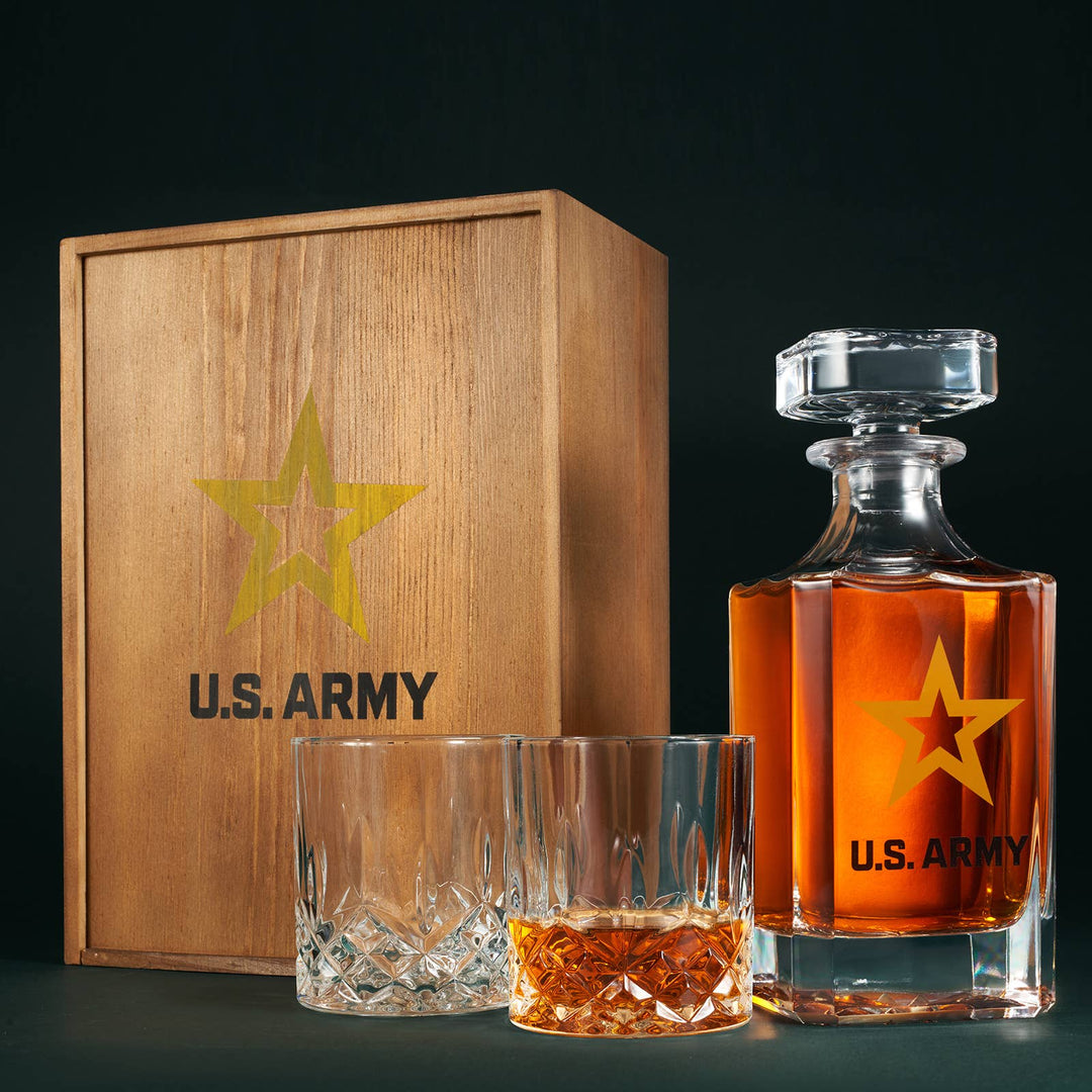 Army Whiskey Decanter Gift Set | 730mL Decanter 2 Glasses