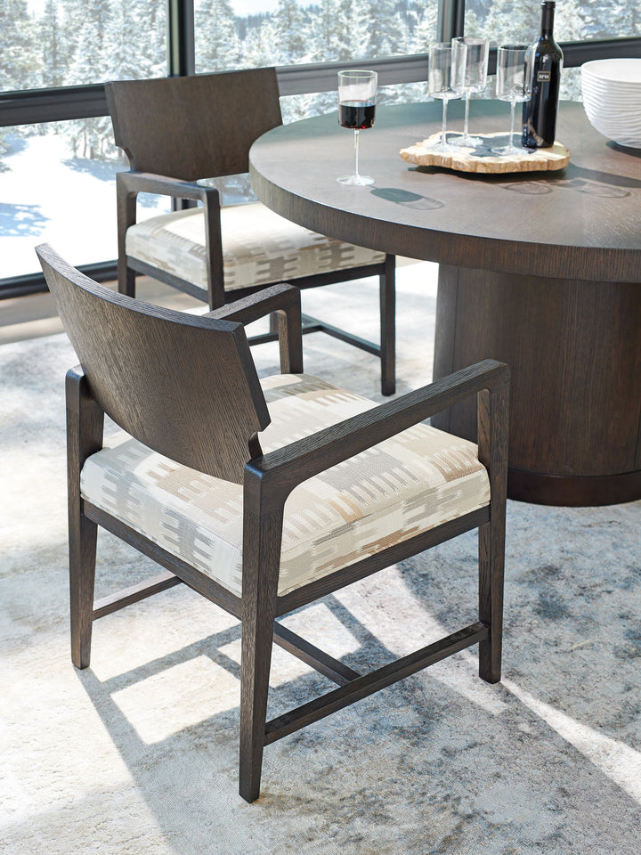 Park City - Highland Arm Chair - Dark Brown / Beige